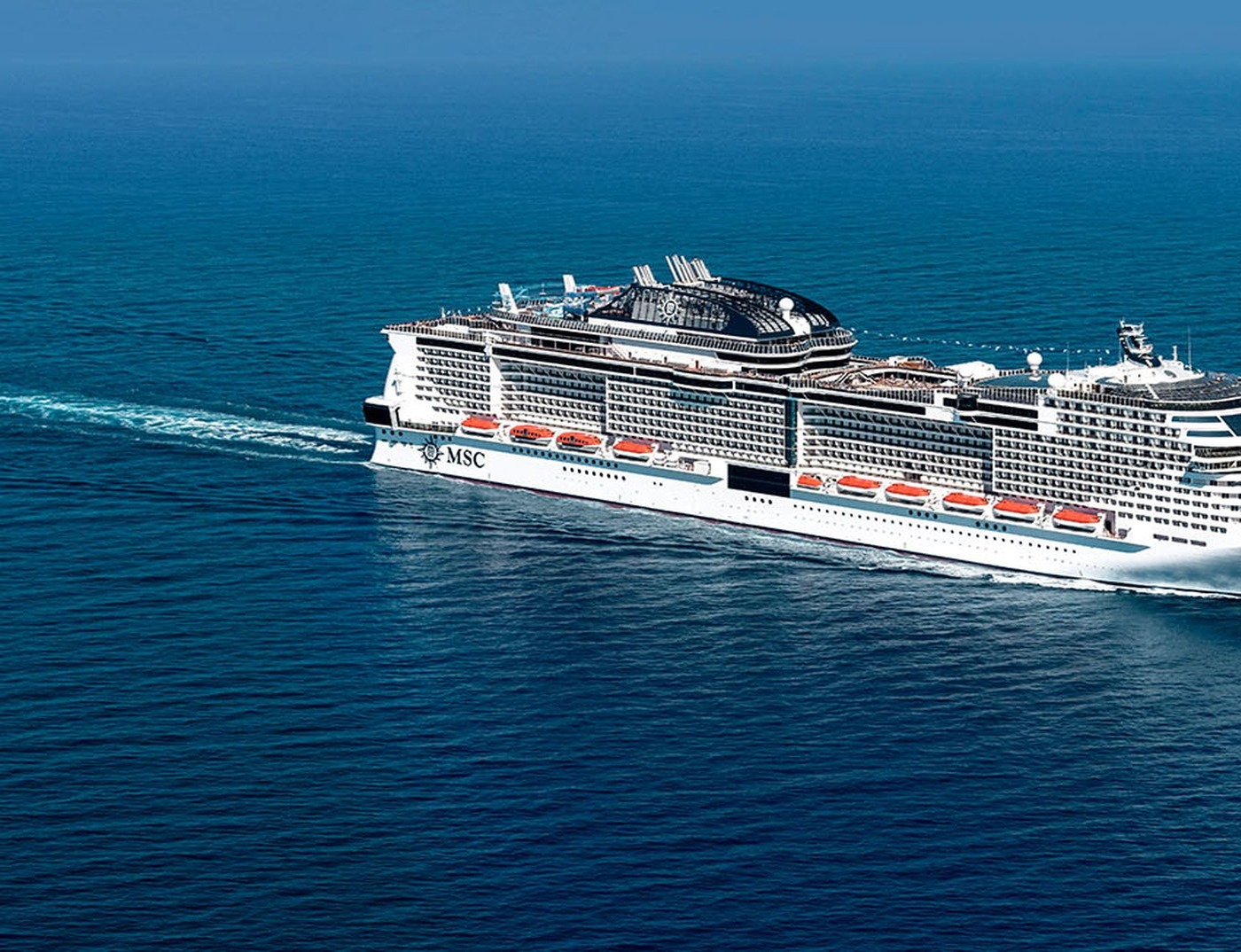 MSC Bellissima sailing at sea